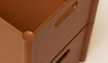 Form & Refine Pillar Box, Medium Clay Brown